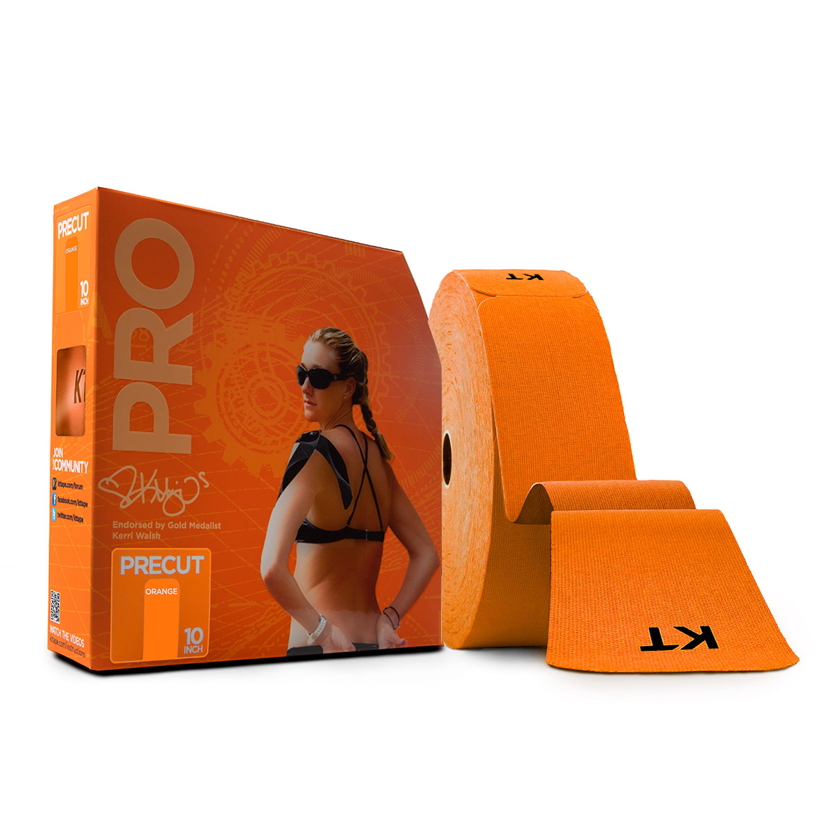 KT TAPE PRO Precut 10 Strip (150 each) Blaze Orange