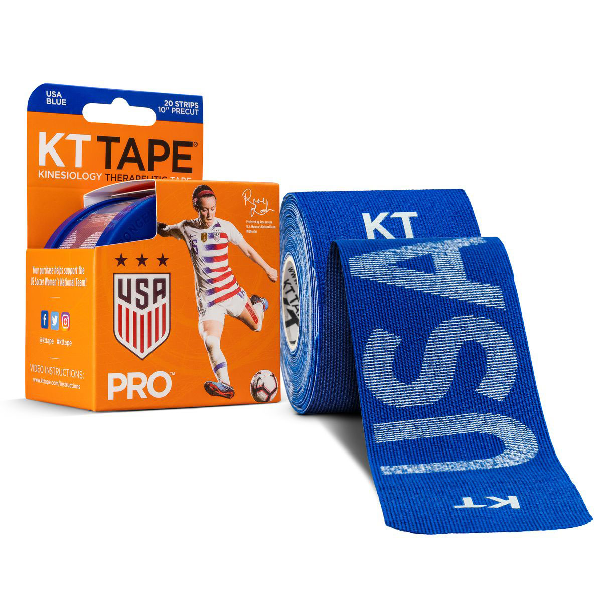 KT TAPE PRO Precut 10 Strip (20 each) USA Sonic Blue