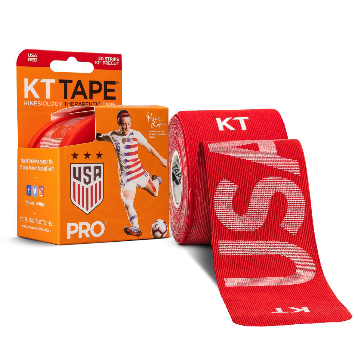 KT TAPE PRO Precut 10 Strip (20 each) USA Red