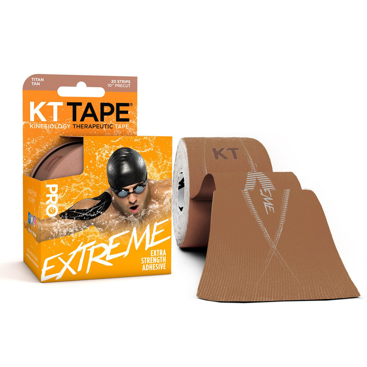 KT TAPE PRO Extreme Precut 10 Strip (20 each) Titan Tan