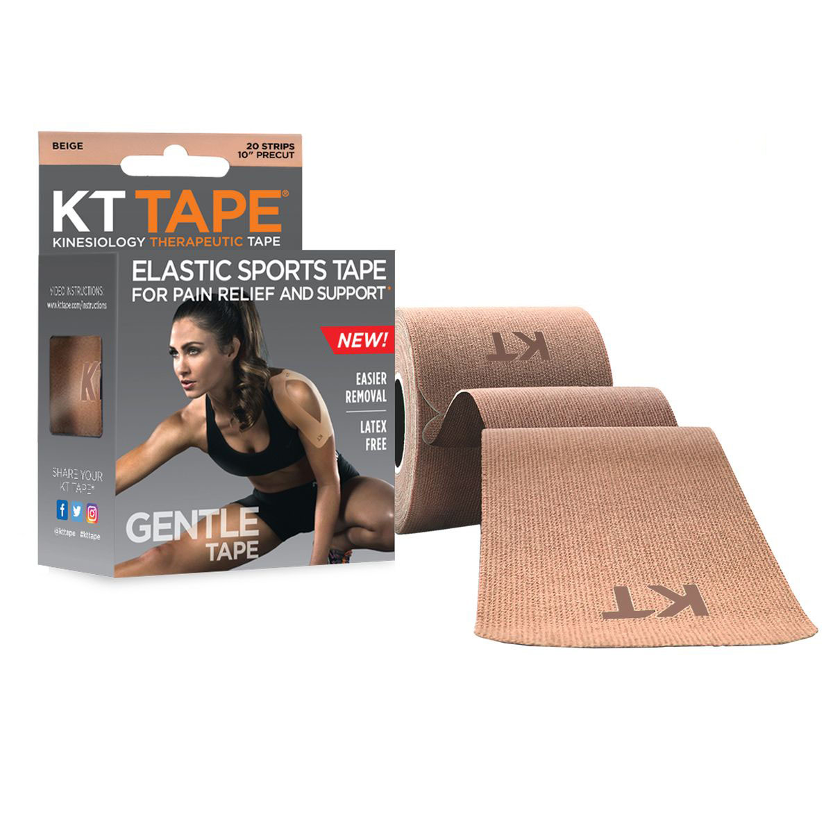 KT TAPE Gentle Precut 10 Strip (20 each) Beige