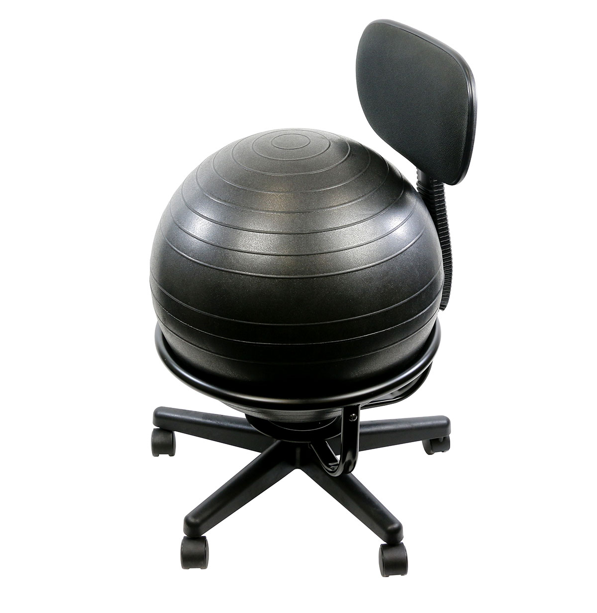 CanDo Ball Chair - Metal - Mobile - with Back - no Arms - with 22 Black Ball