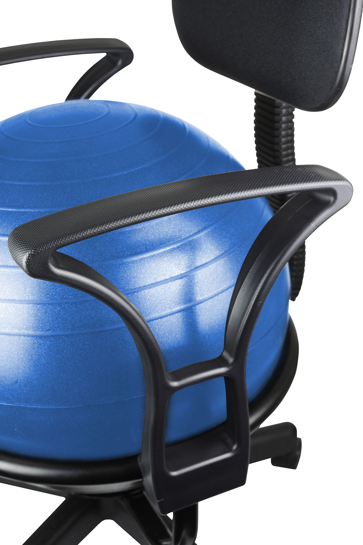 CanDo Ball Chair - Metal - Mobile - with Back - with Arms - with 22 Blue Ball