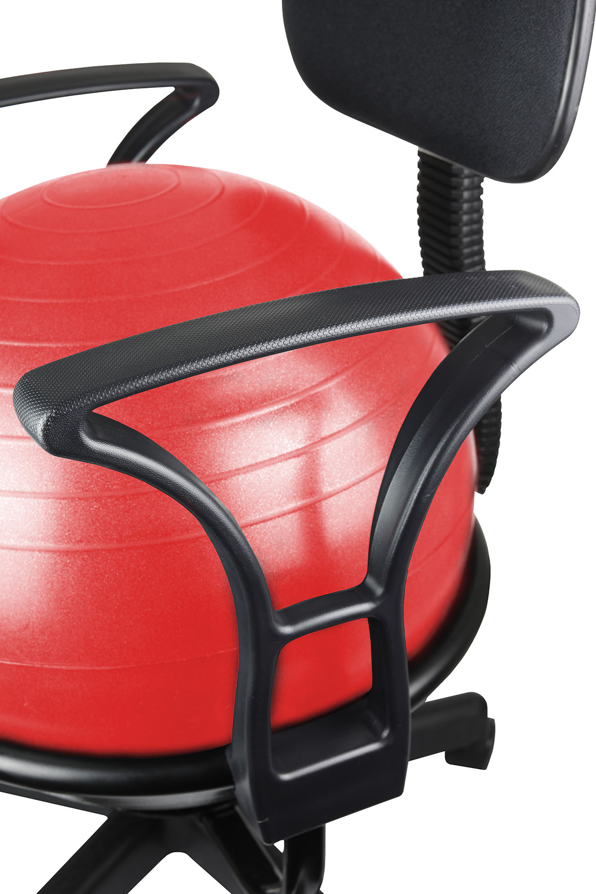 CanDo Ball Chair - Metal - Mobile - with Back - with Arms - with 22 Red Ball