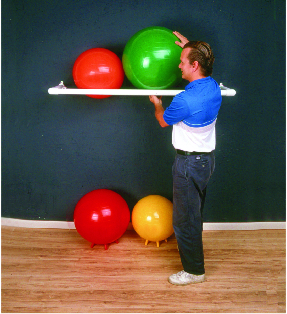 Inflatable Exercise Ball - Accessory - PVC Wall Rack 64 x 18 x 2 1 Shelf