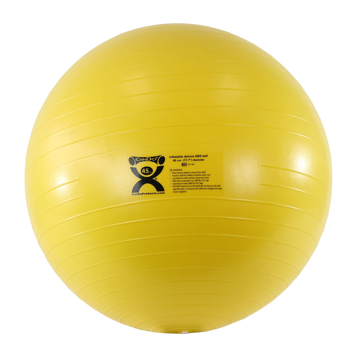 CanDo Inflatable Exercise Ball - ABS Extra Thick - Yellow - 18 (45 cm)