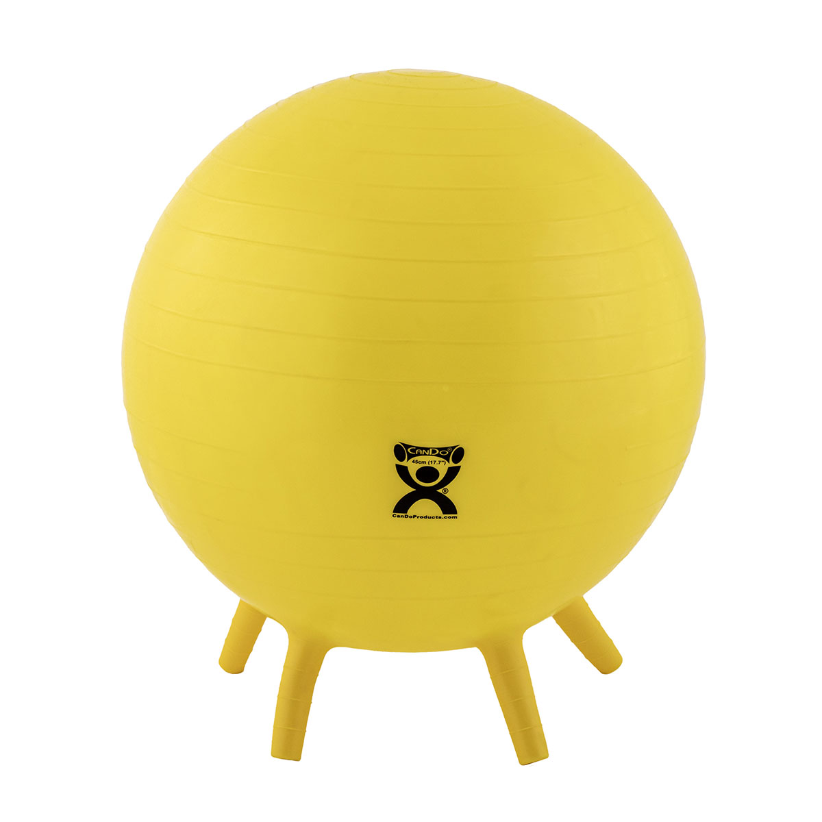 CanDo Inflatable Exercise Ball - with Stability Feet - Yellow - 18 (45 cm)