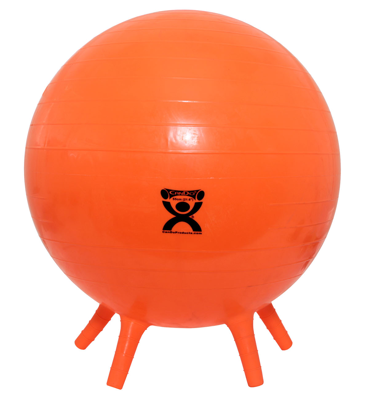 CanDo Inflatable Exercise Ball - with Stability Feet - Orange - 22 (55 cm)