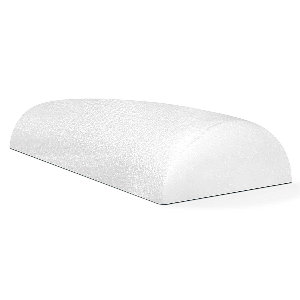 CanDo Foam Roller - Slim - White PE foam - 3 x 12 - Half-Round