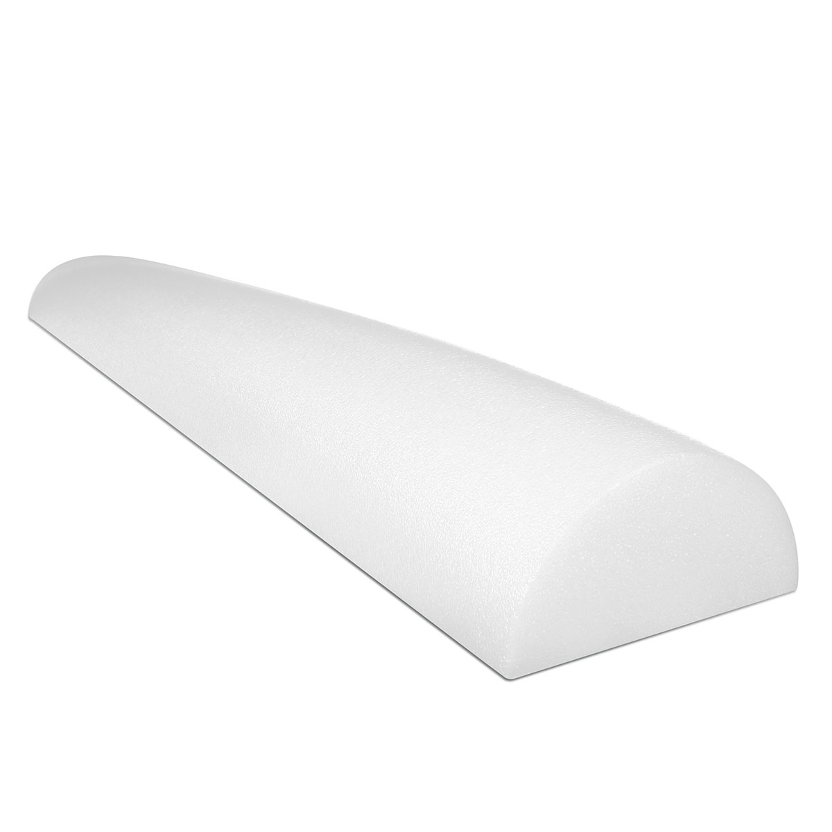 CanDo Foam Roller - White PE foam - 6 x 48 - Half-Round