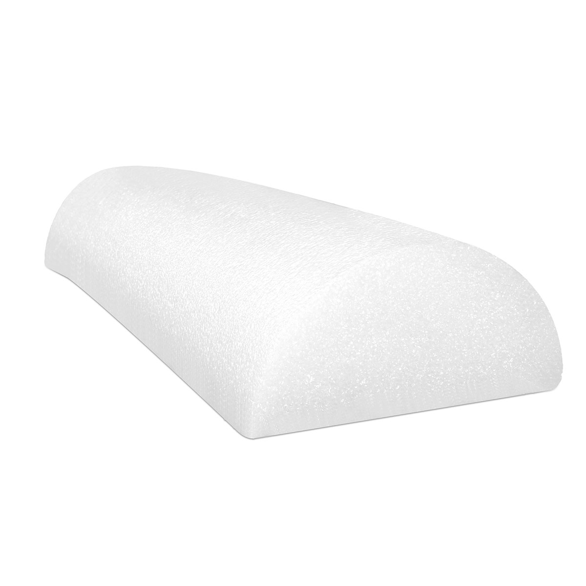 CanDo Foam Roller - White PE foam - 6 x 18 - Half-Round