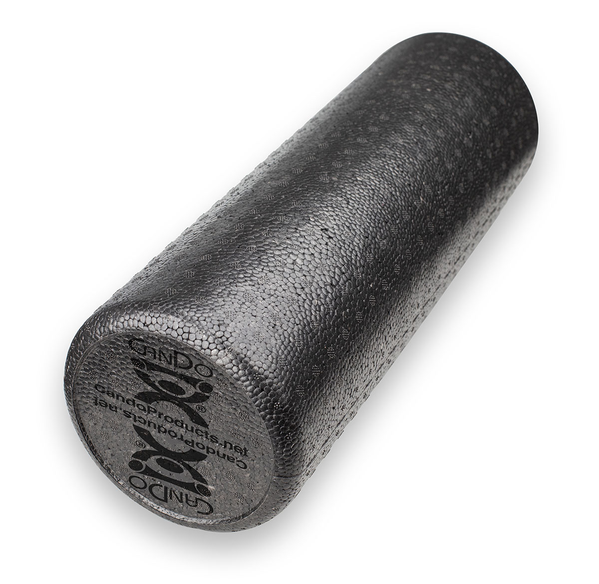 CanDo Foam Roller - Black Composite - Extra Firm - 6 x 18 - Round