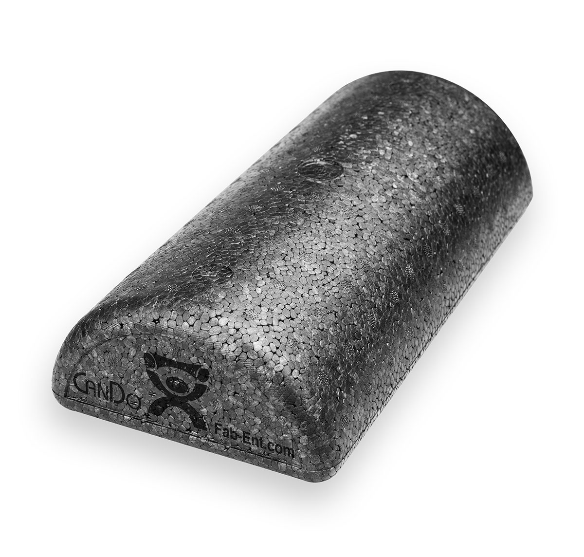 CanDo Foam Roller - Black Composite - Extra Firm - 6 x 12 - Half-Round