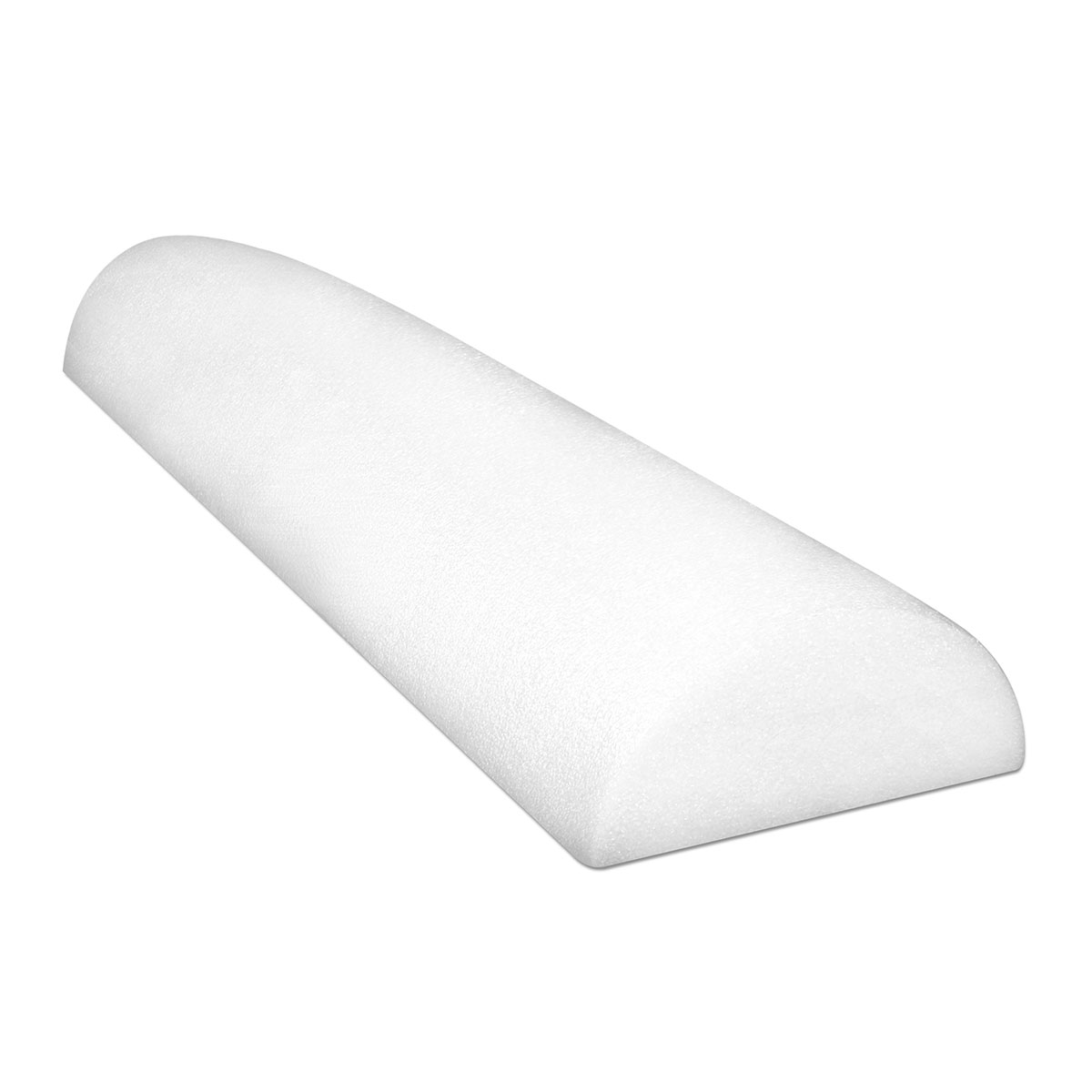 CanDo Foam Roller - Full-Skin - White PE foam - 6 x 36 - Half-Round