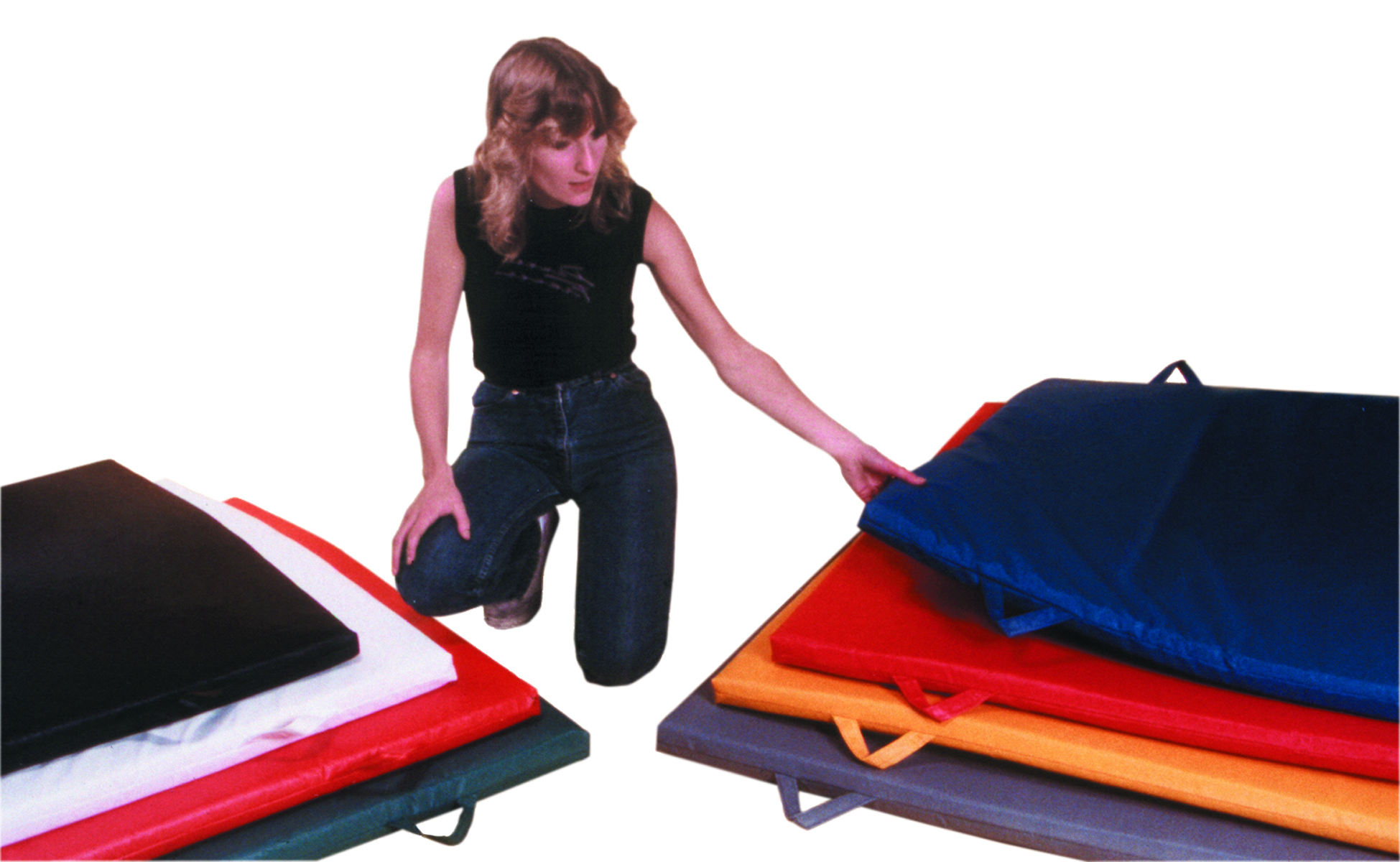 CanDo Mat with Handle - Non Folding - 1-3/8 PE Foam with Cover - 6' x 8' - Specify Color