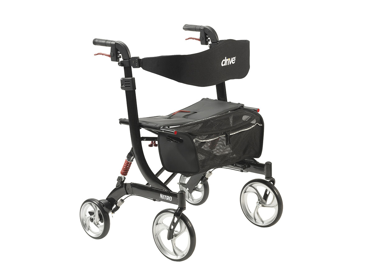 Nitro Euro Style Walker Rollator Heavy Duty Black