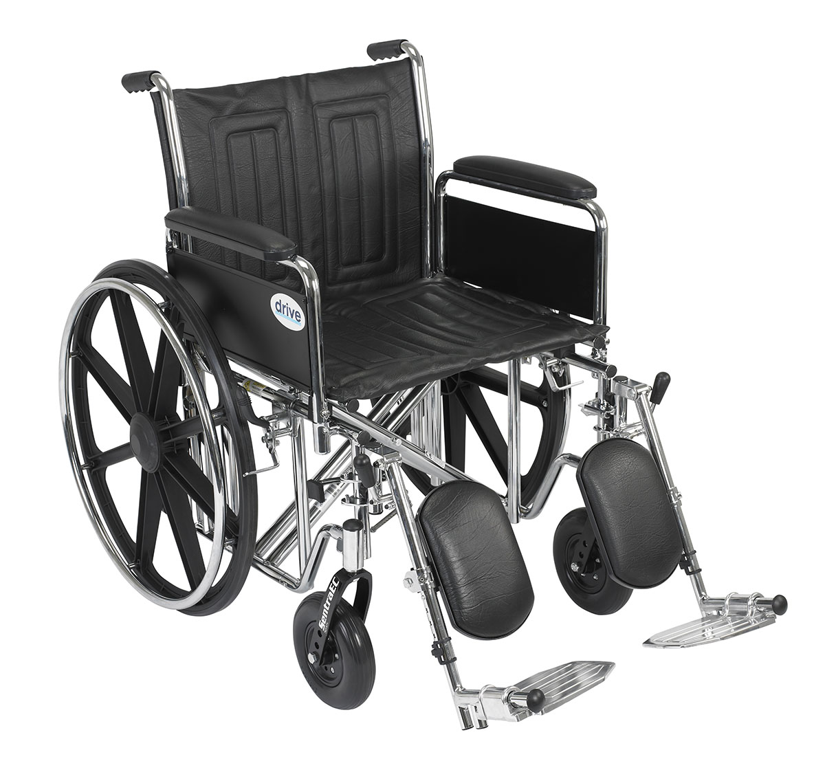 Sentra EC Heavy Duty Wheelchair Detachable Full Arms Elevating Leg Rests 20 Seat