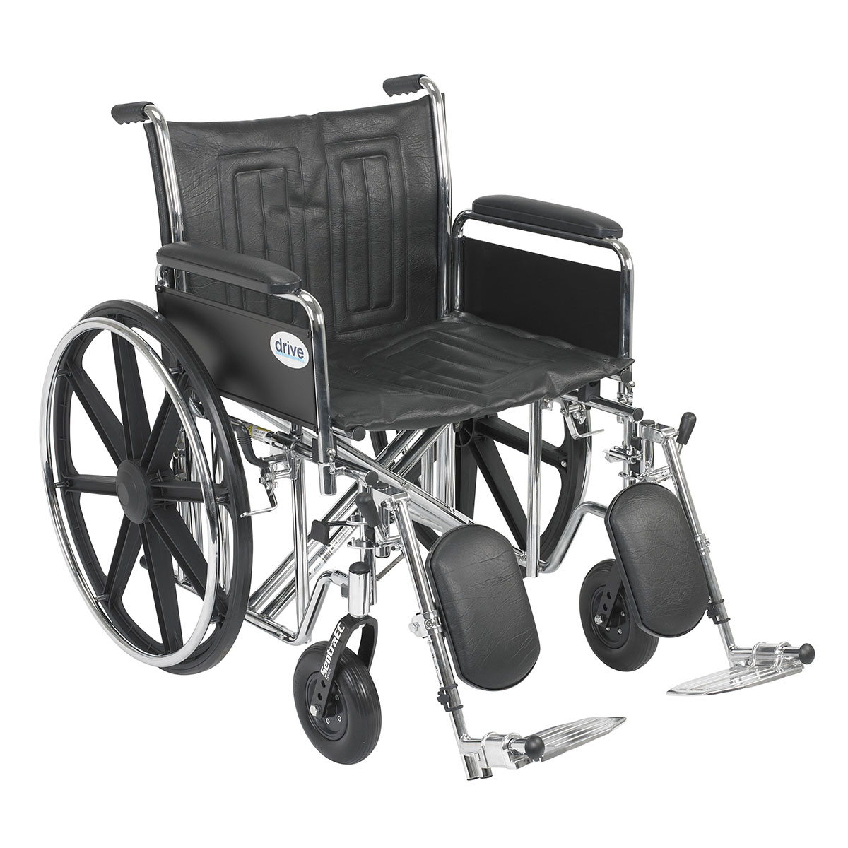 Sentra EC Heavy Duty Wheelchair Detachable Full Arms Elevating Leg Rests 22 Seat