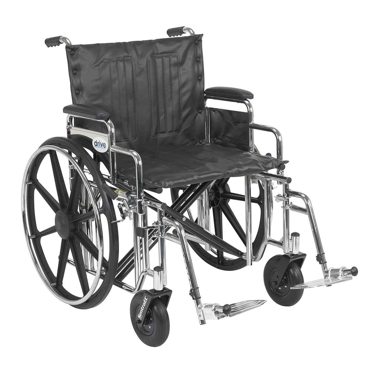 Sentra Extra Heavy Duty Wheelchair Detachable Desk Arms Swing away Footrests 22 Seat