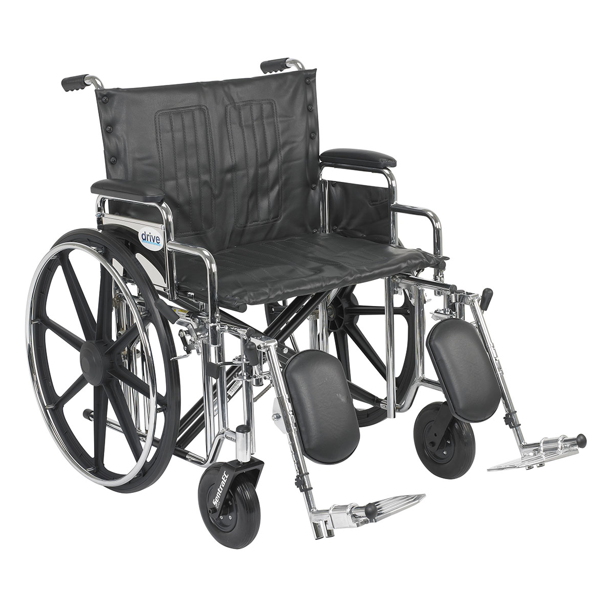Sentra Extra Heavy Duty Wheelchair Detachable Desk Arms Elevating Leg Rests 24Seat