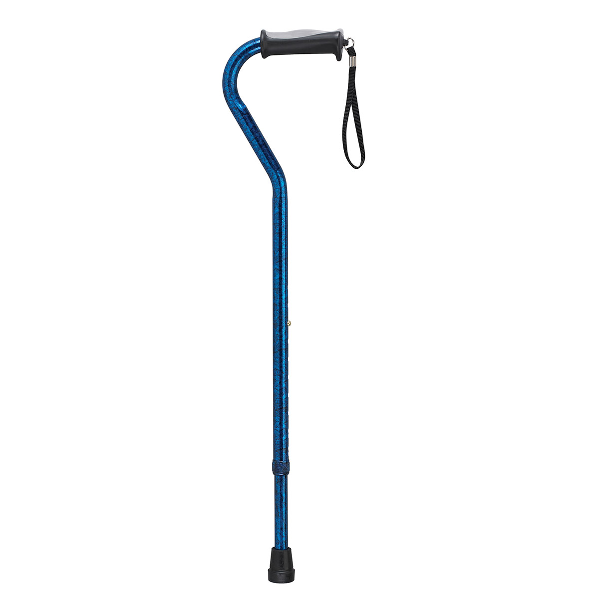 Drive Adjustable Height Offset Handle Cane with Gel Hand Grip Blue Crackle