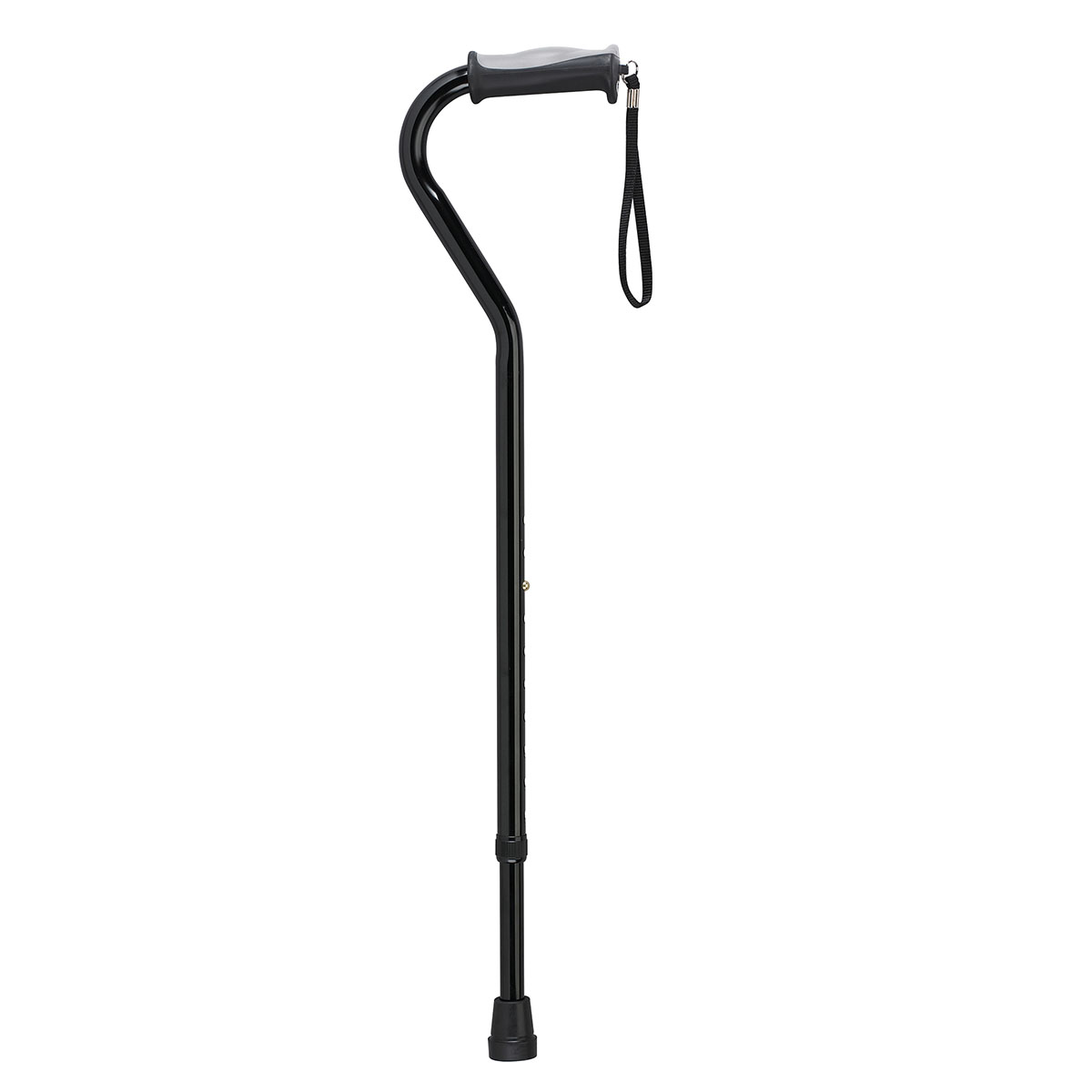 Drive Adjustable Height Offset Handle Cane with Gel Hand Grip Black