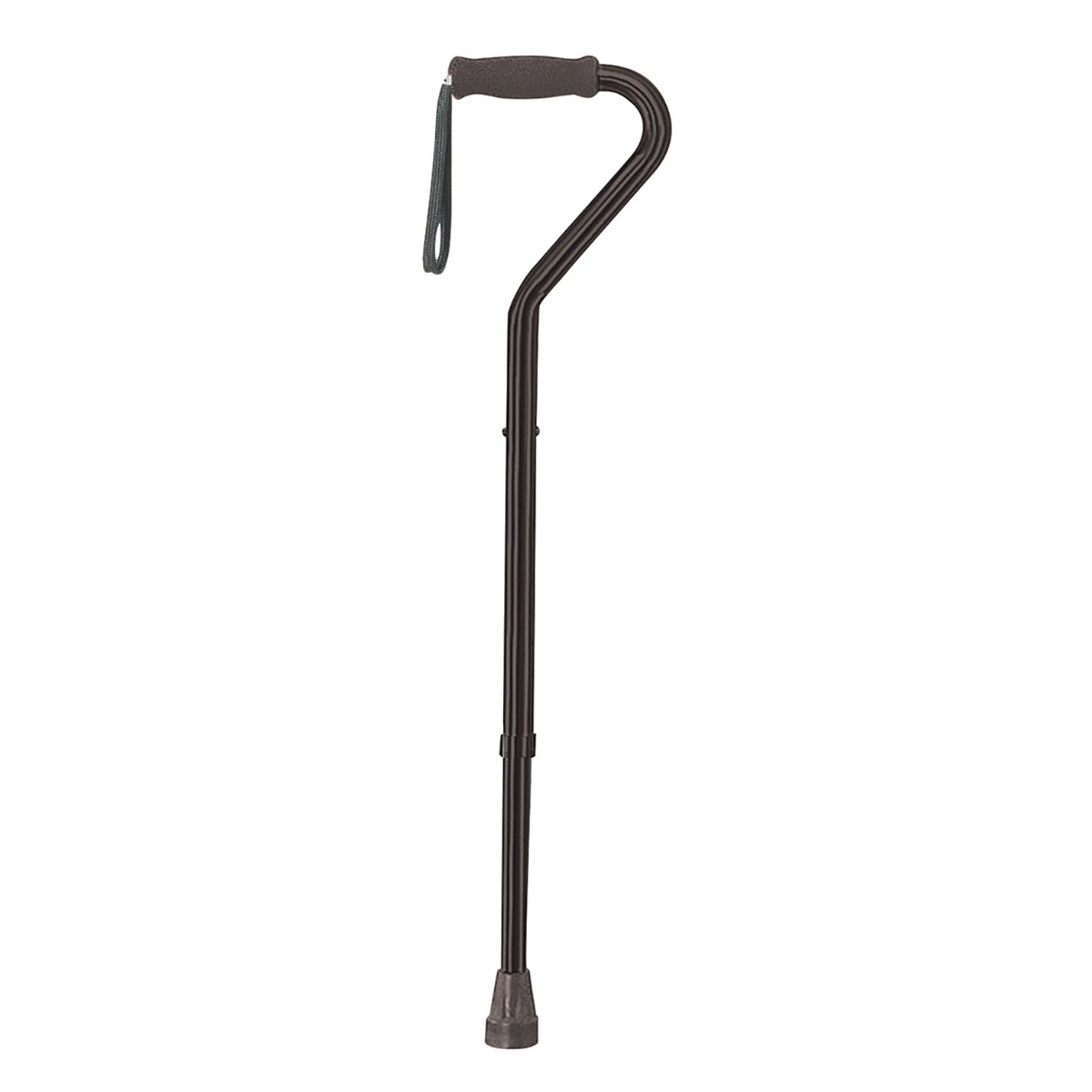 Bariatric Offset handle adjustable aluminum cane 37 - 46 black 6 each
