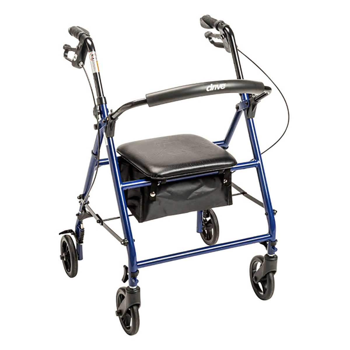 Drive Steel Rollator with 6 Wheels Knockdown Blue