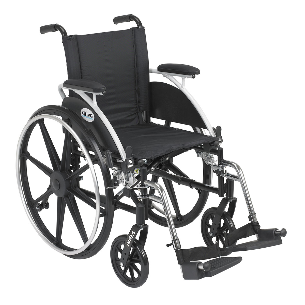 Drive Viper Wheelchair with Flip Back Removable Arms Desk Arms Swing away Footrests 12 Seat