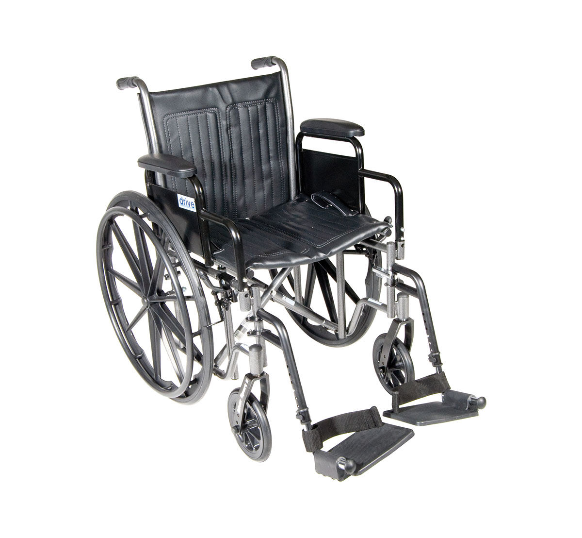 Drive Silver Sport 2 Wheelchair Detachable Desk Arms Swing away Footrests 20 Seat