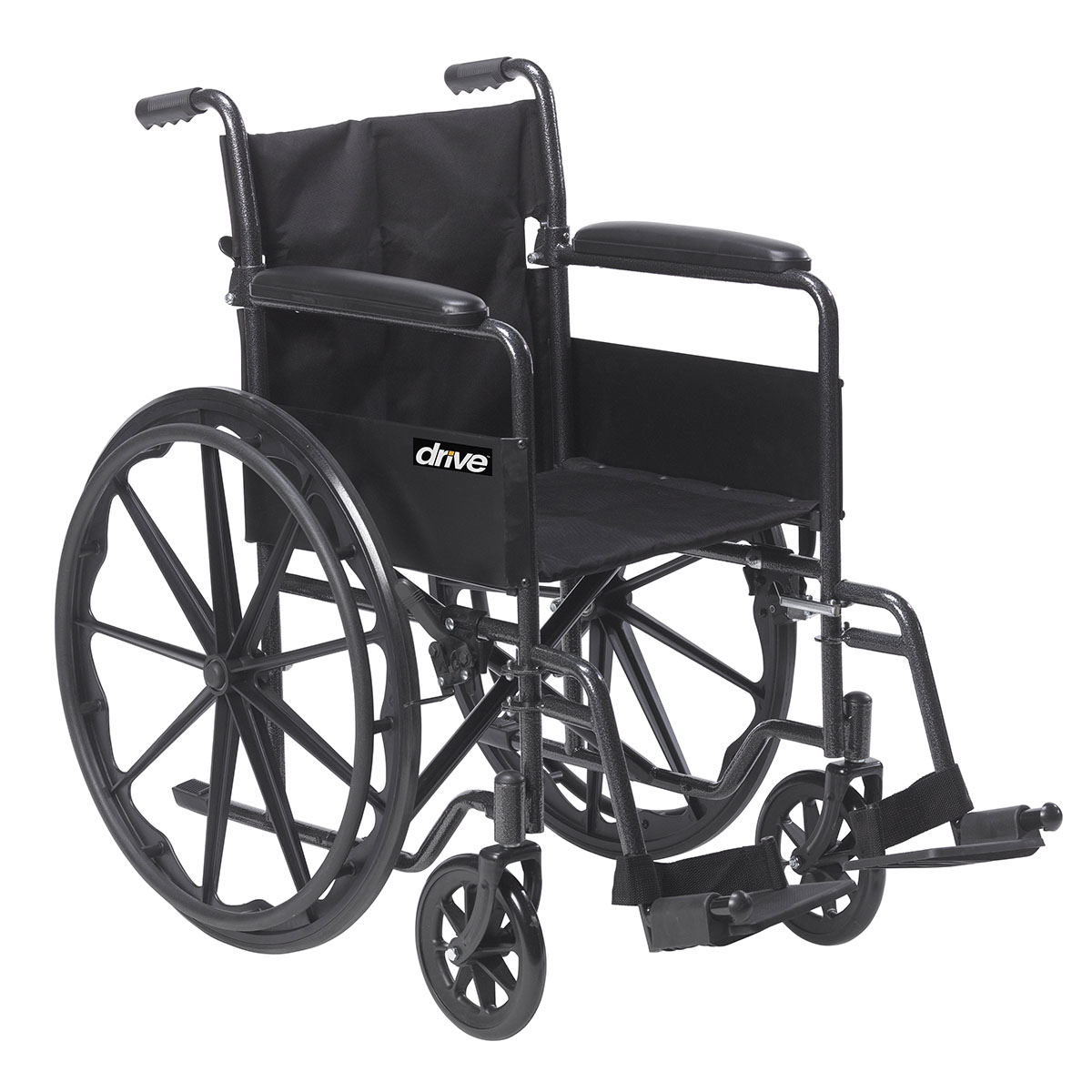 Drive Silver Sport 1 Wheelchair with Full Arms and Swing away Removable Footrest