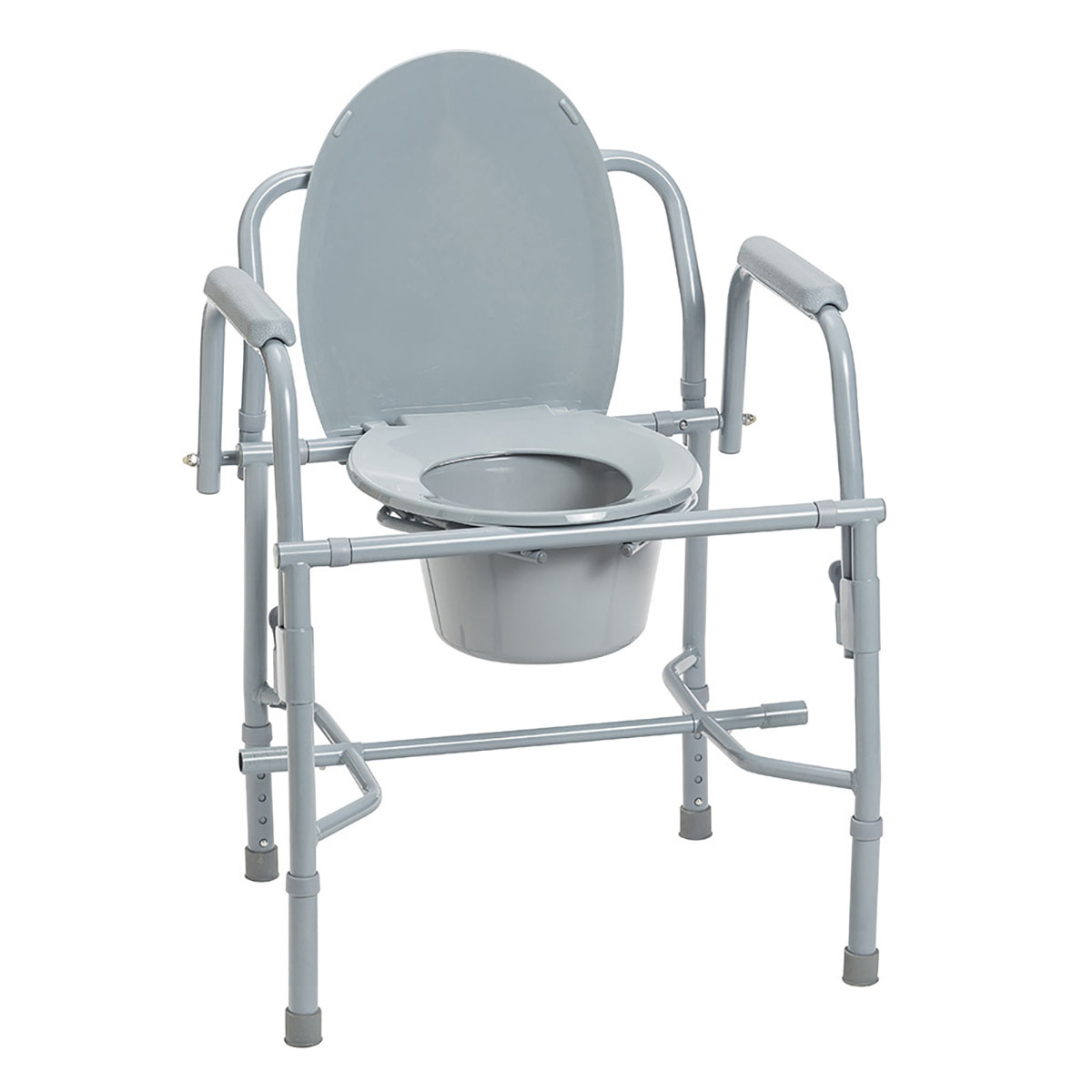 Commode with drop arms deluxe steel 19-23 height 1 each