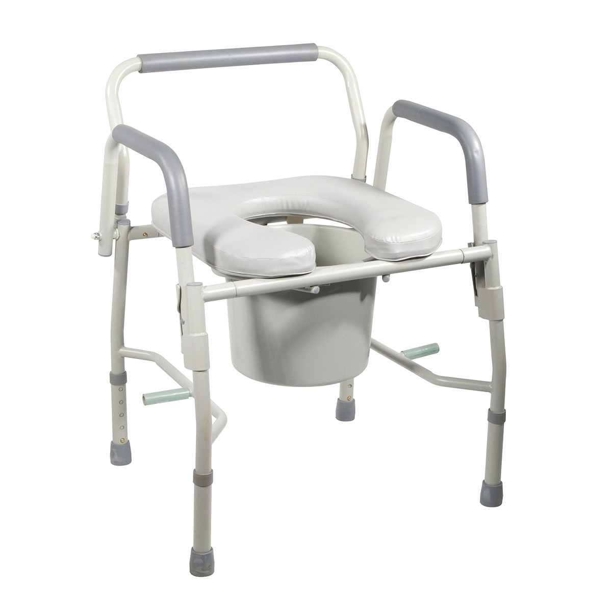 Commode with drop arms deluxe steel padded seat 1 each