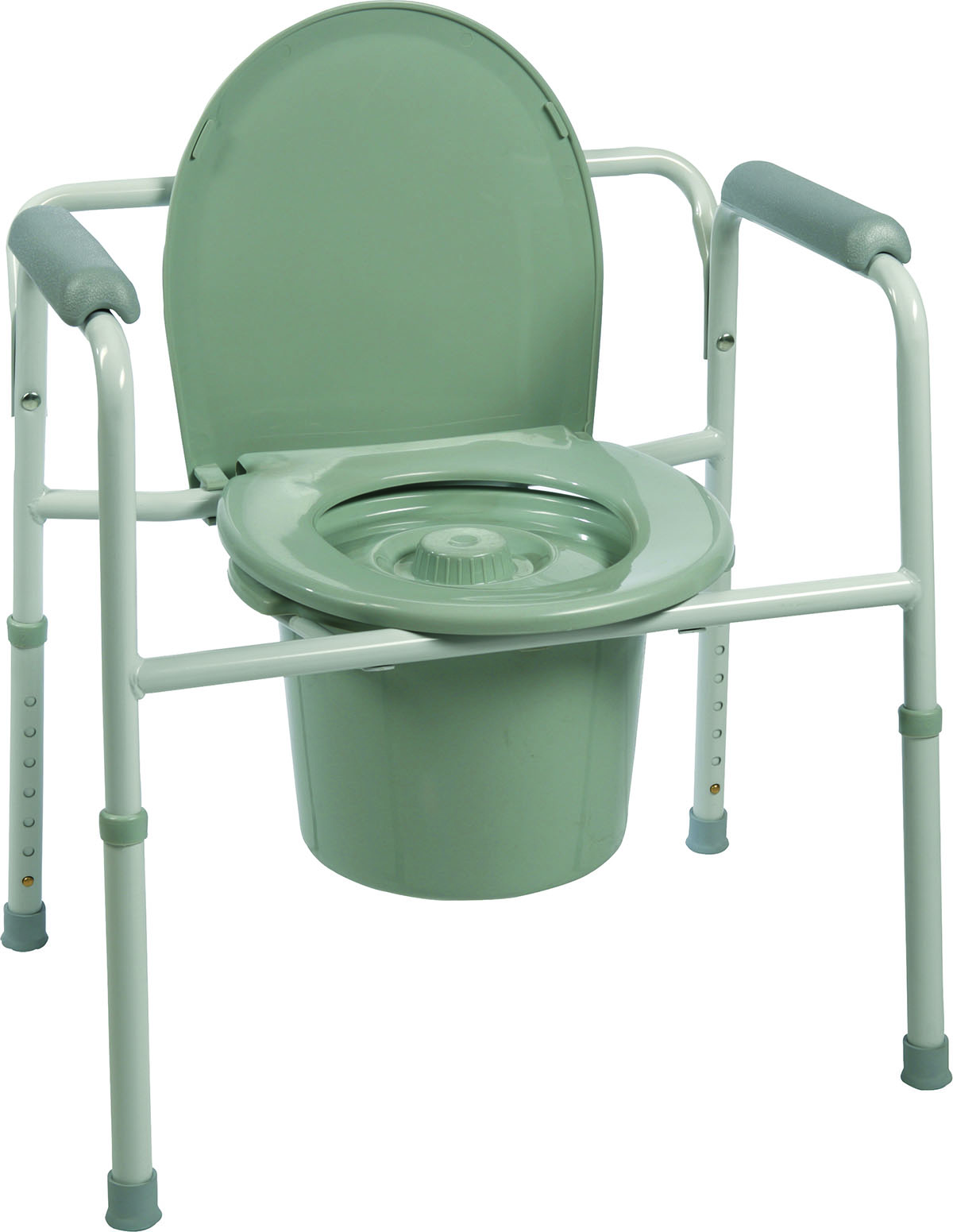 Three-in-One Steel Commode with Plastic Armrests Case of 4