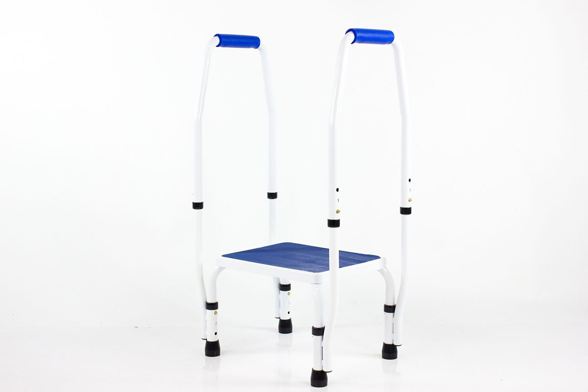 AdjustaStep DoubleSafe Step Stool Adjustable Height Two Handles