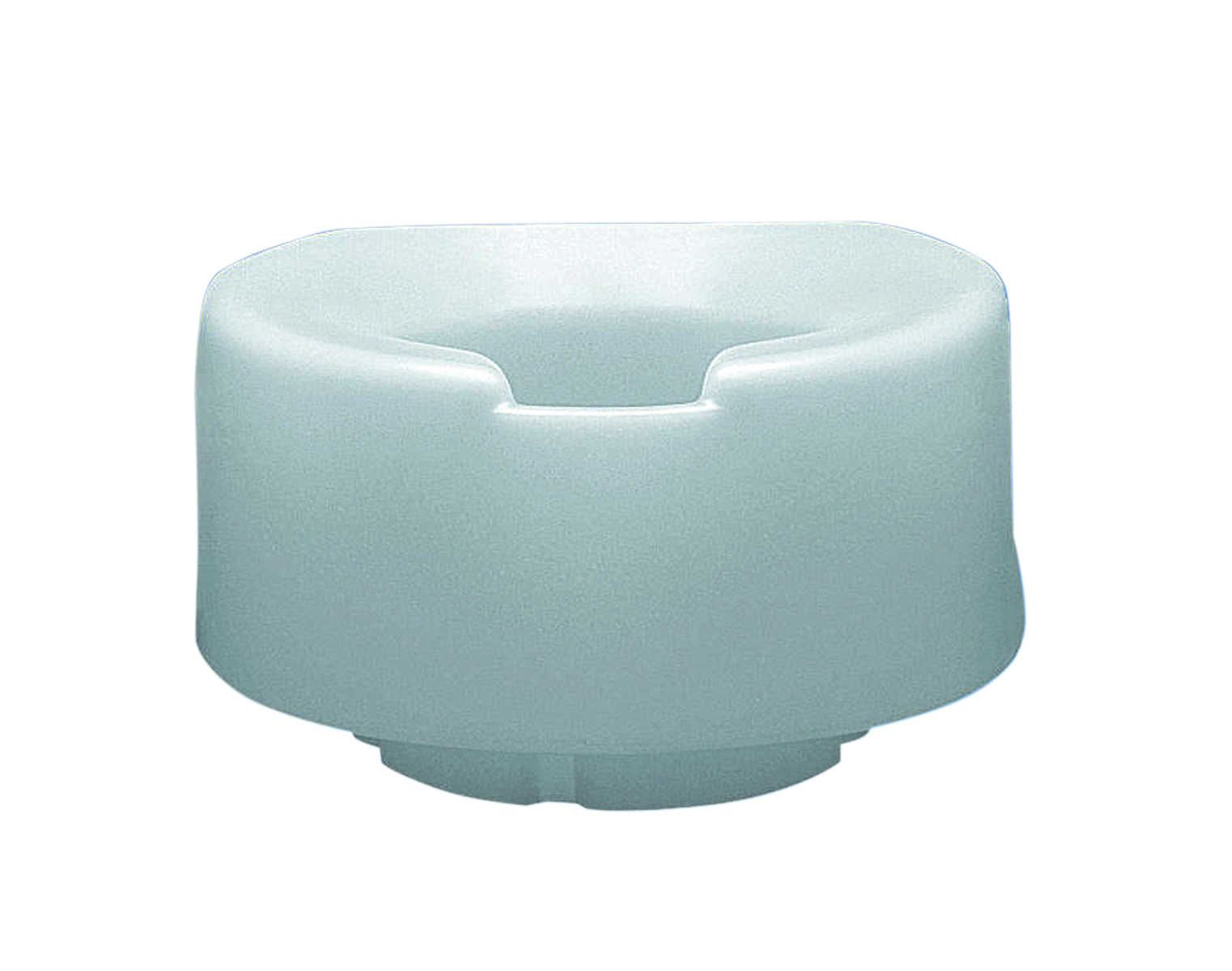 Contoured elevated toilet seat standard with slip-in bracket 6 inch