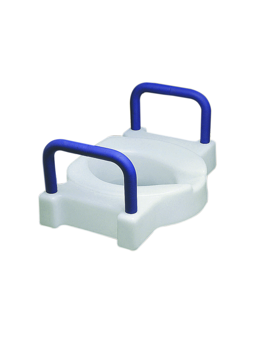 Elevated toilet seat with arms extra wide