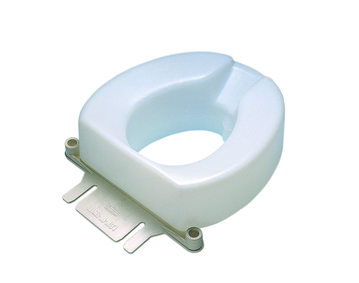 Raised toilet seat accessory bolt-down bracket