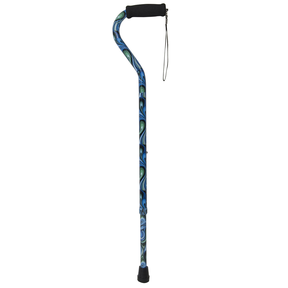 Drive Foam Grip Offset Handle Walking Cane Swirl