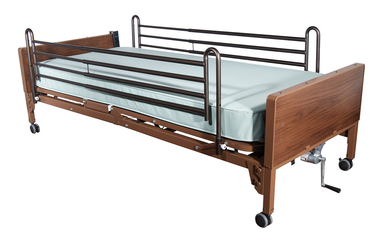 Drive Delta Ultra Light Full Electric Hospital Bed with Full Rails and Foam Mattress