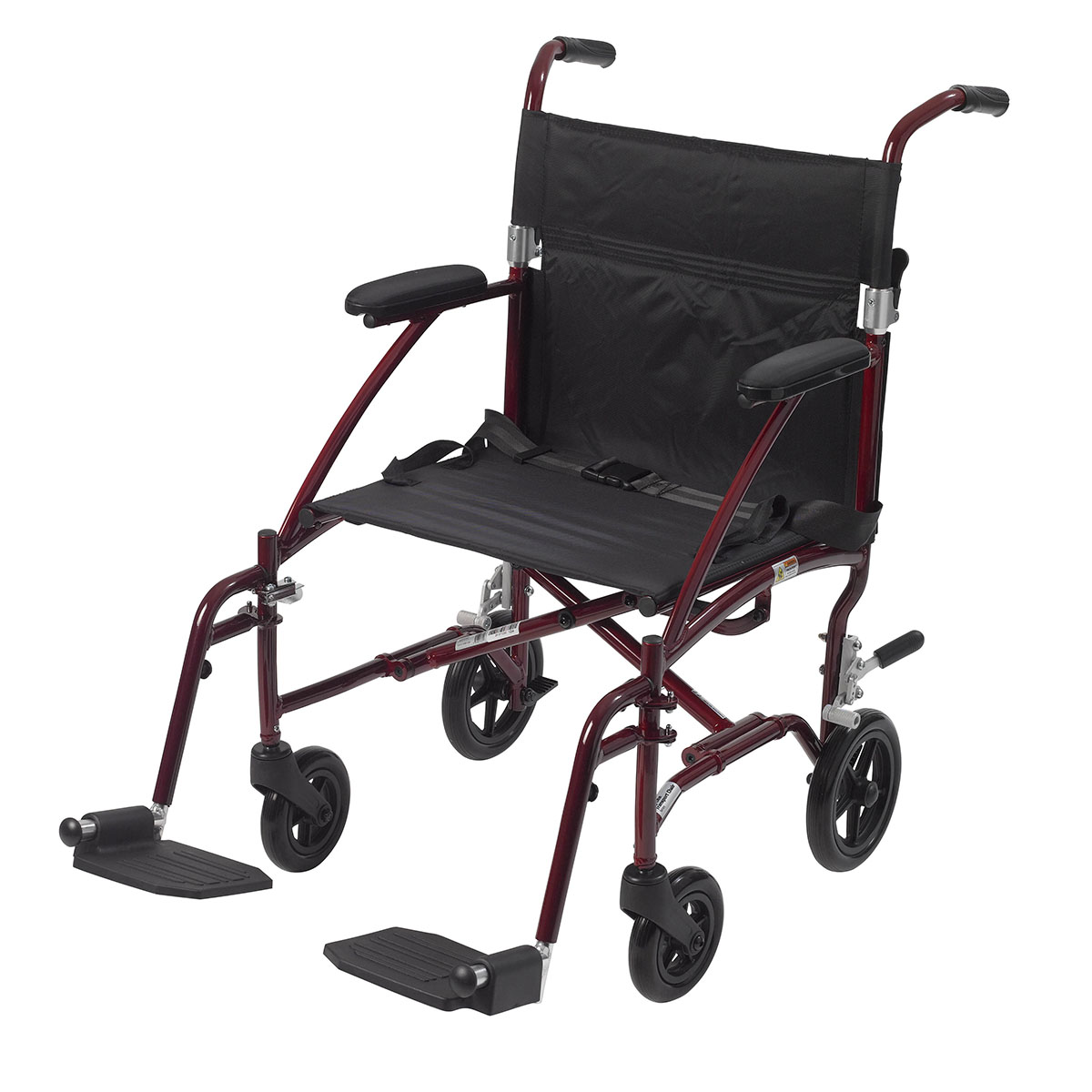 Drive Fly Lite Ultra Lightweight Transport Wheelchair Burgundy