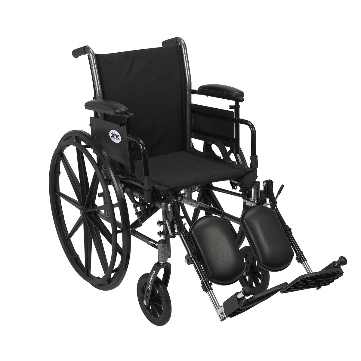 Drive Cruiser III Light Weight Wheelchair with Flip Back Removable Arms Adjustable Height Desk Arms Elevating Leg Rests 16