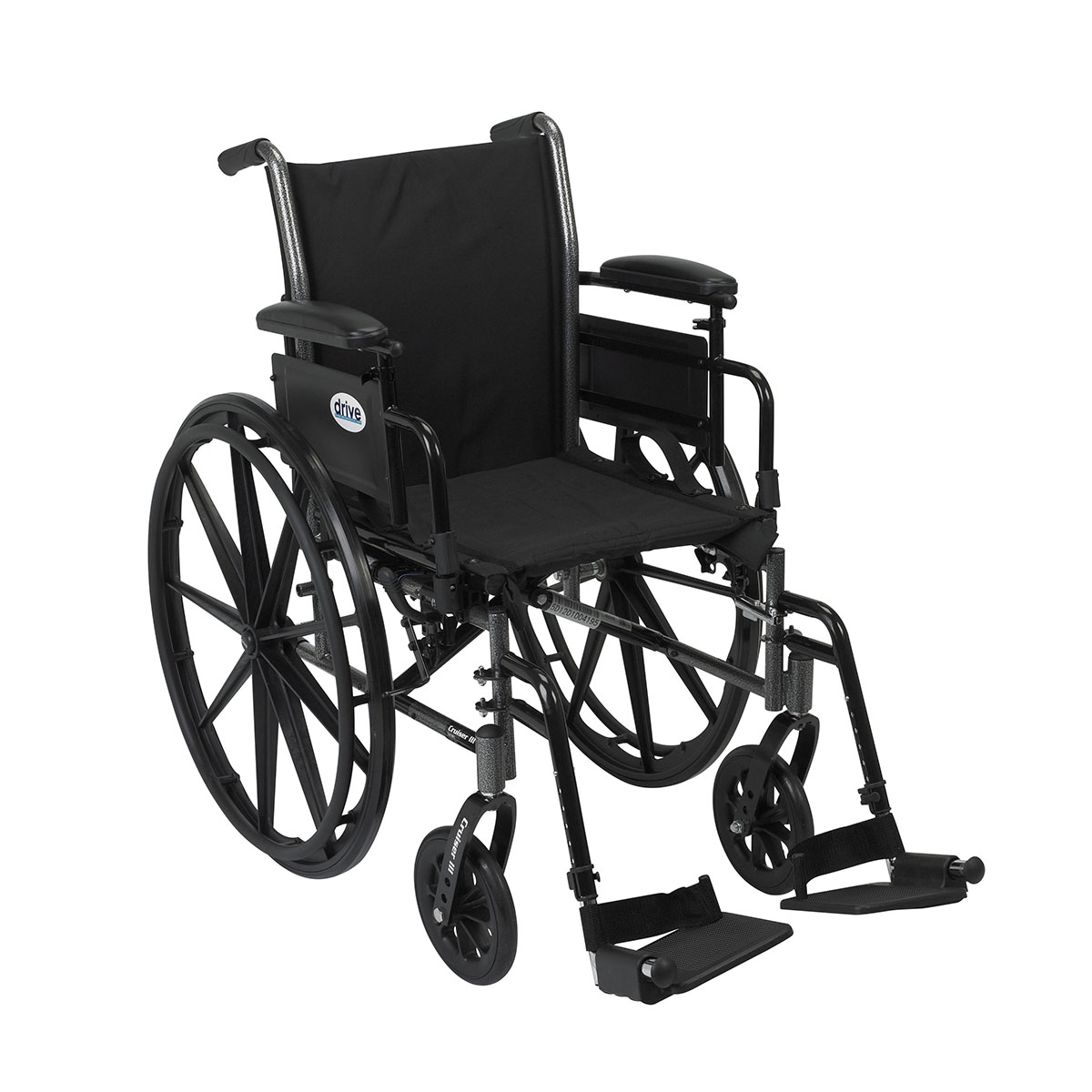 Drive Cruiser III Light Weight Wheelchair with Flip Back Removable Arms Adjustable Height Desk Arms Swing away Footrests 18
