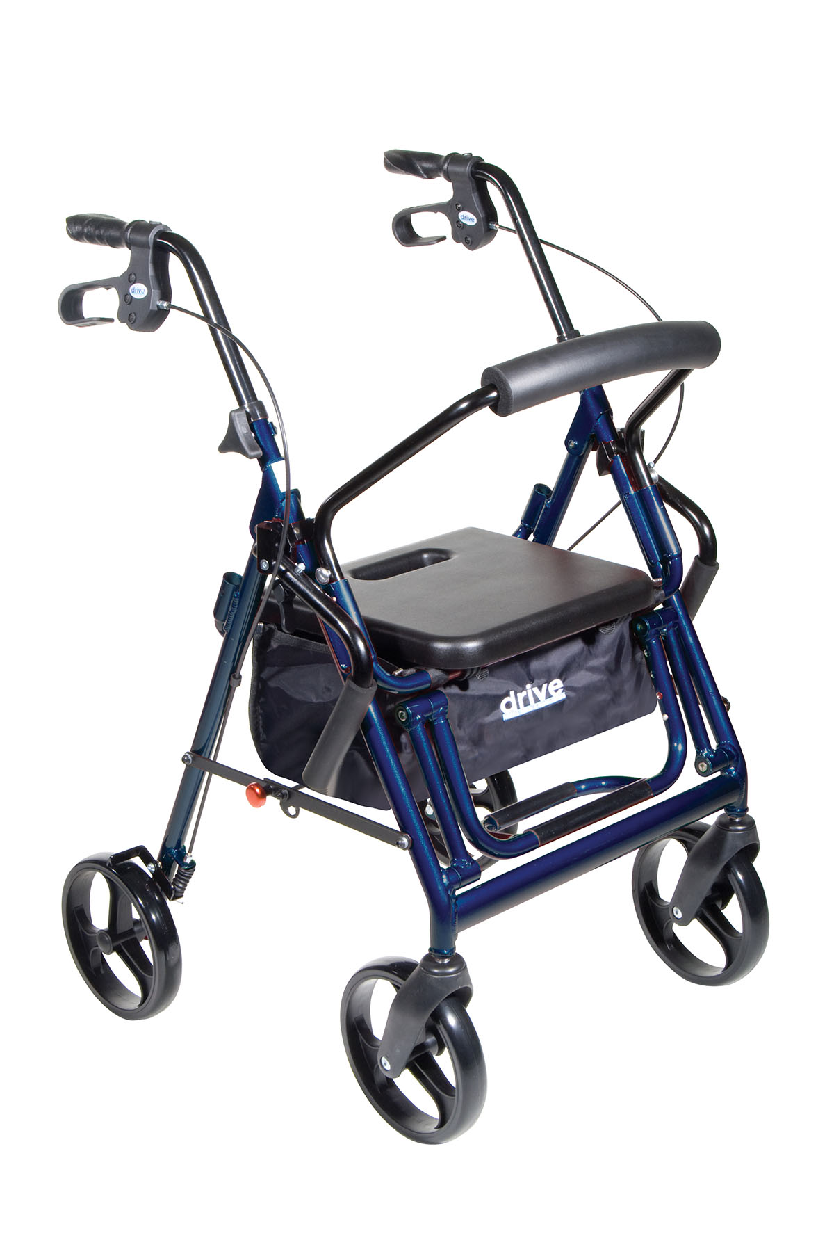 Drive Duet Dual Function Transport Wheelchair Rollator Rolling Walker Blue