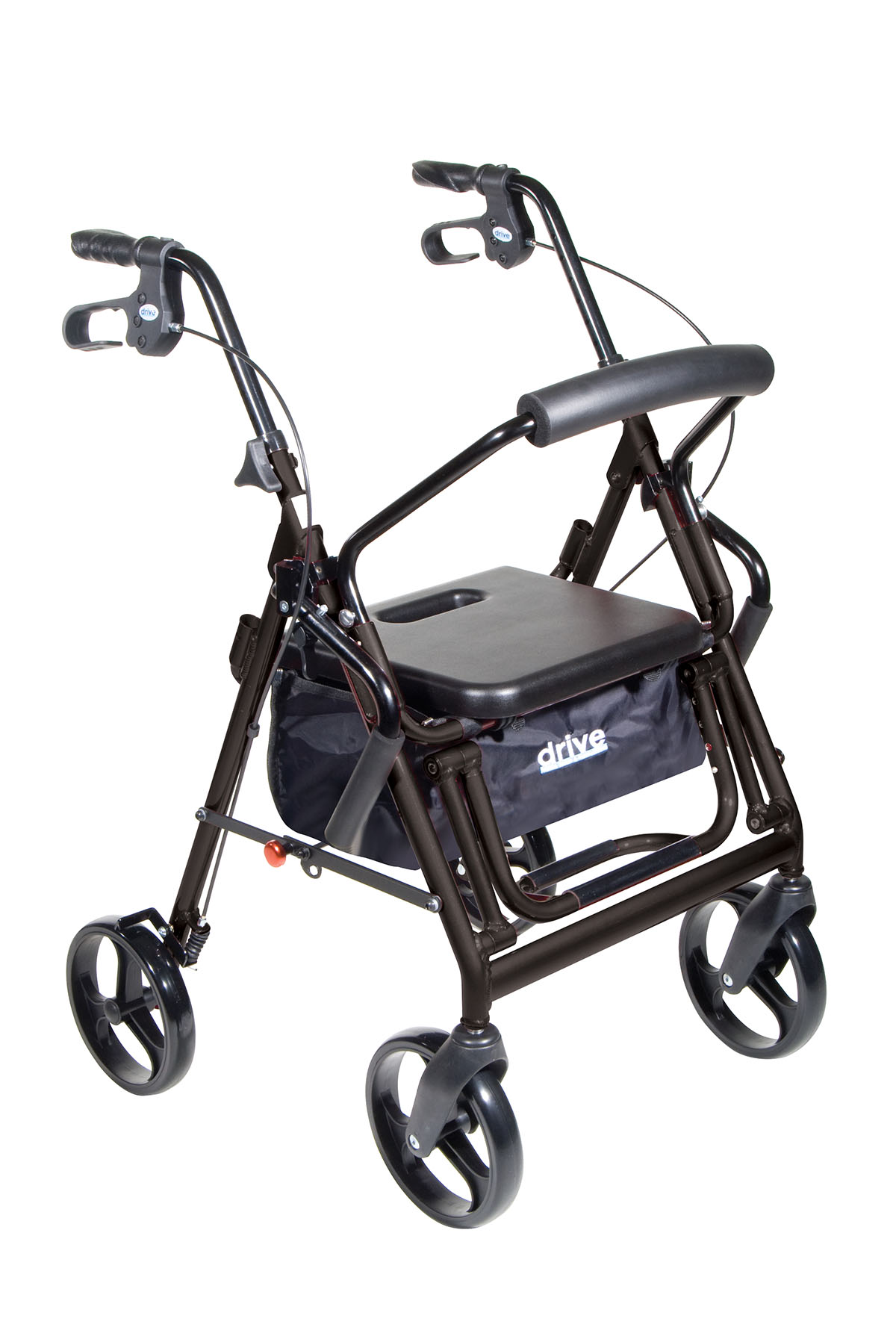 Drive Duet Dual Function Transport Wheelchair Rollator Rolling Walker Black