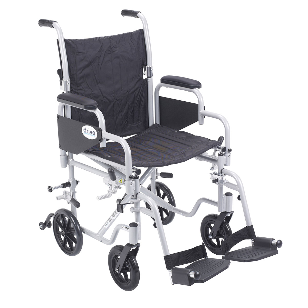Drive Poly Fly Light Weight Transport Chair Wheelchair with Swing away Footrests 18 Seat