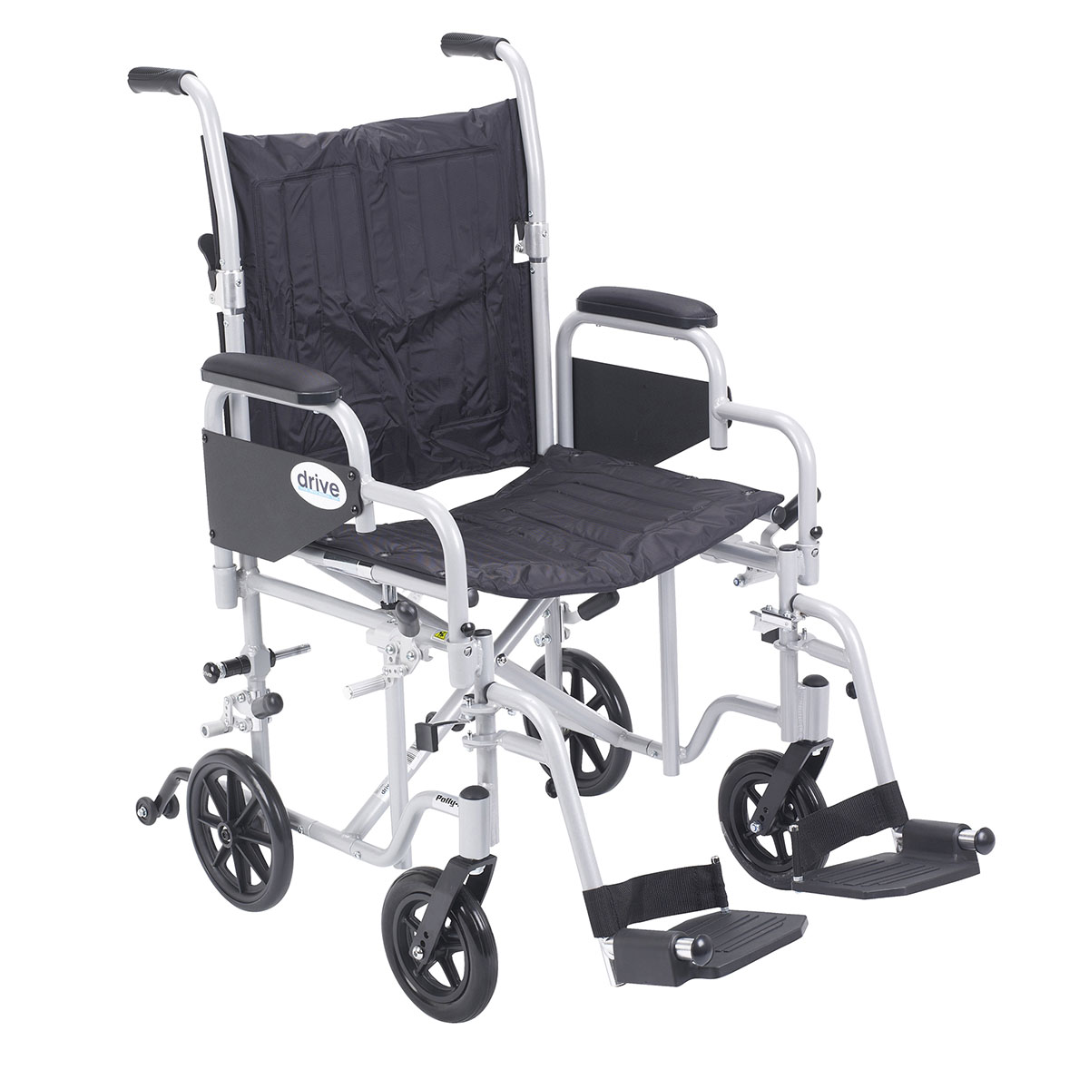 Drive Poly Fly Light Weight Transport Chair Wheelchair with Swing away Footrests 20 Seat