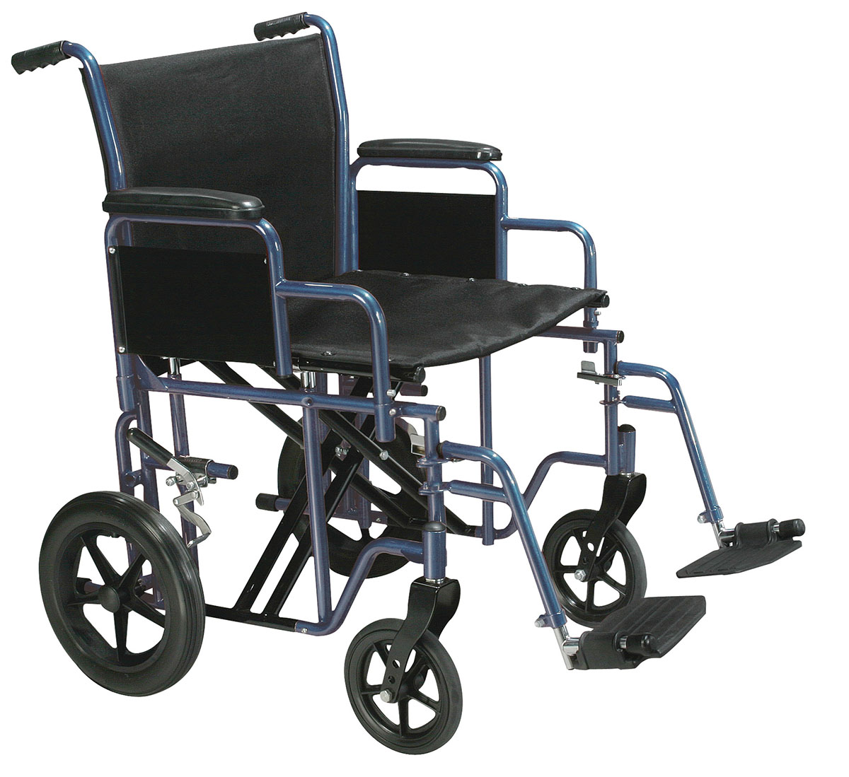 Drive Bariatric Heavy Duty Transport Wheelchair with Swing Away Footrest 20 Seat Blue