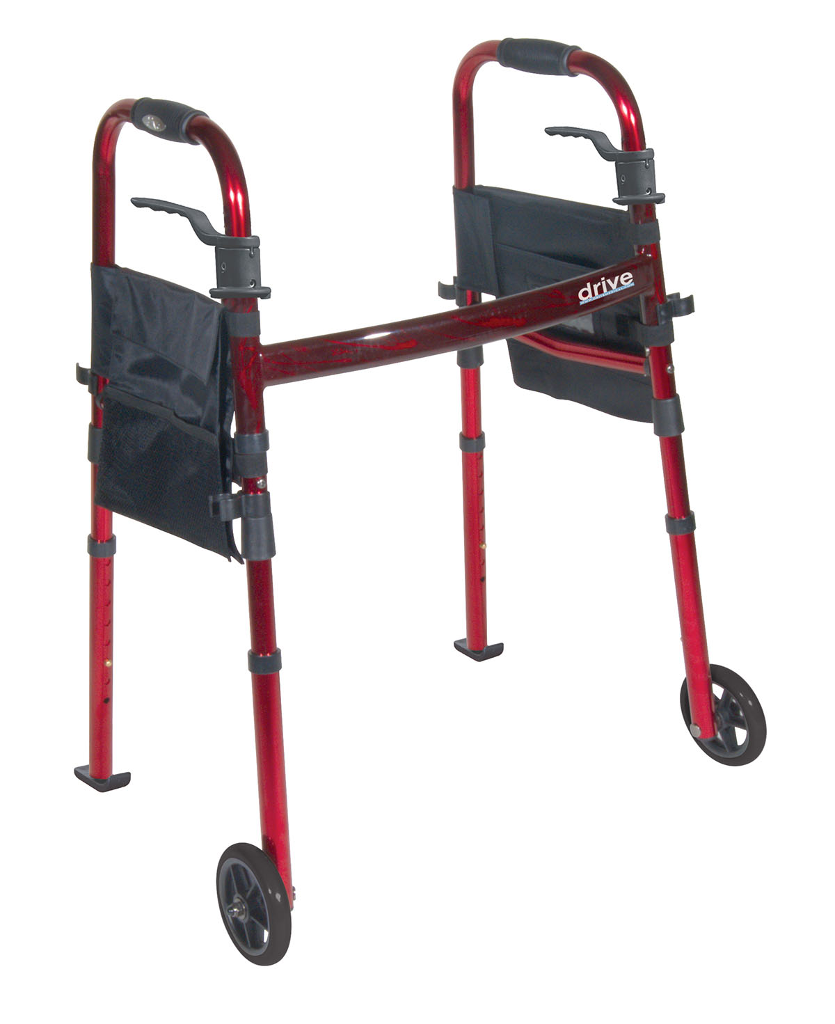 Drive Portable Folding Travel Walker with 5 Wheels and Fold up Legs