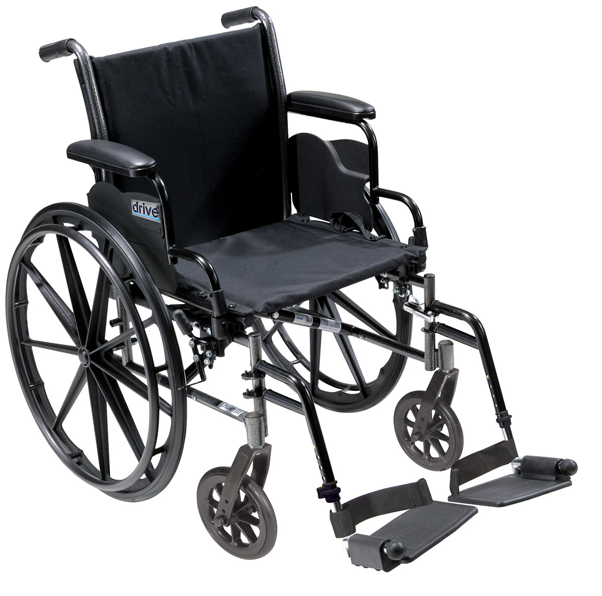 Drive Cruiser III Light Weight Wheelchair with Flip Back Removable Arms Desk Arms Swing away Footrests 18 Seat